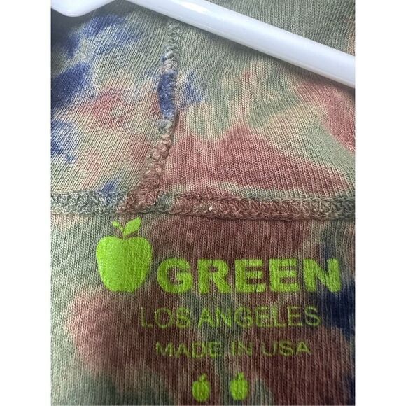Apple Green Los Angeles Tie Dye Hooded Jacket Full Zip Cotton Size M See Notes - Picture 9 of 11